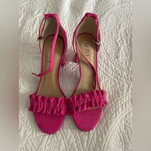 Ruffle Block Heel